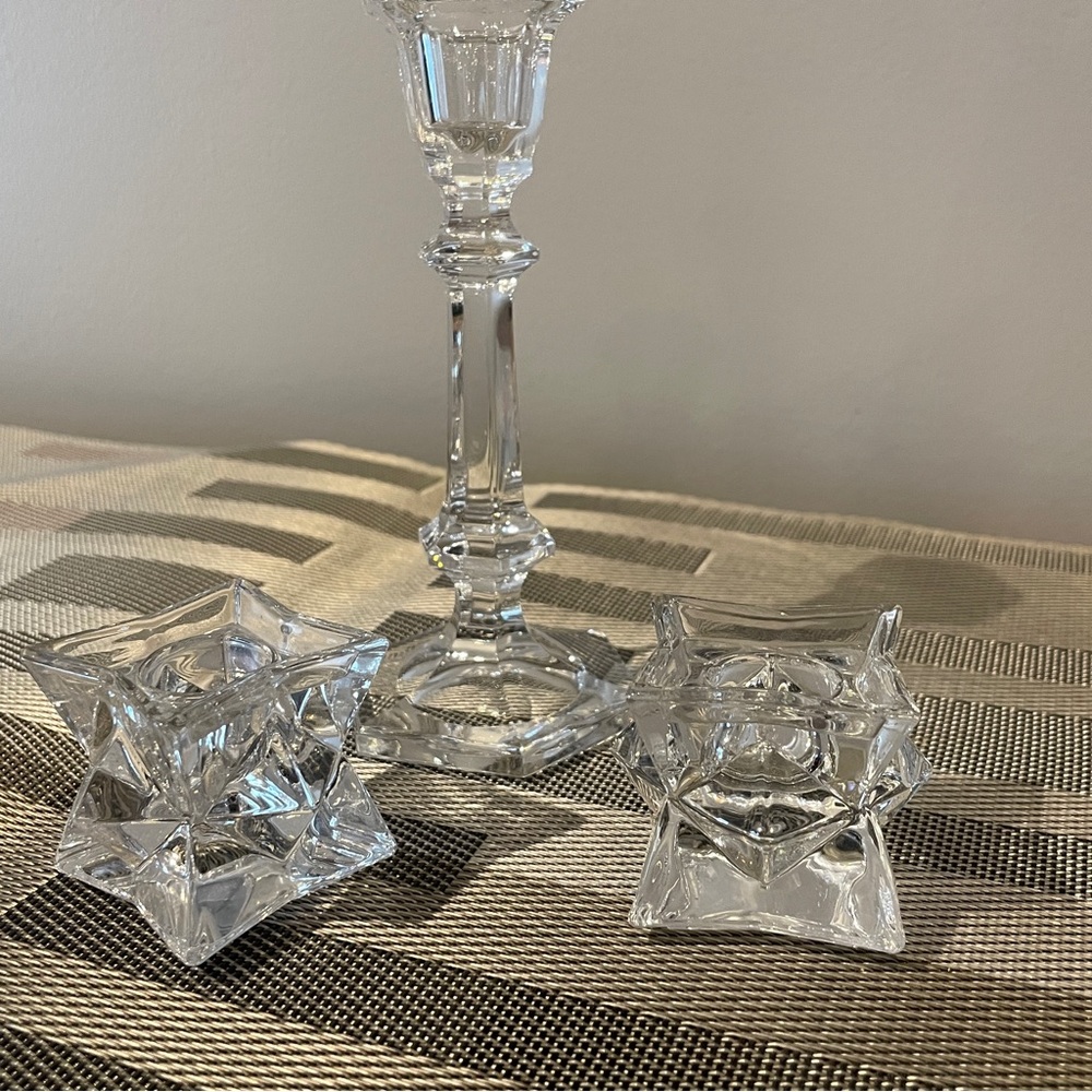 Vintage glass candle holders